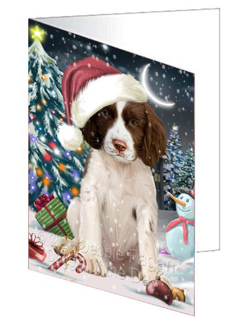 Christmas Holly Jolly Springer Spaniel Dog  Handmade Artwork Assorted Pets Greeting Cards and Note Cards with Envelopes for All Occasions and Holiday Seasons