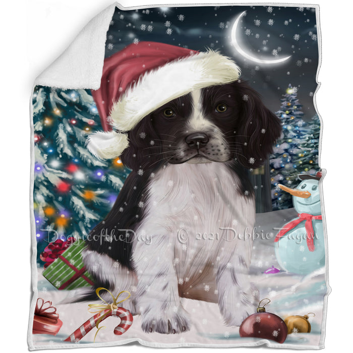 Have a Holly Jolly Christmas Happy Holidays Springer Spaniel Dog Blanket BLNKT105627