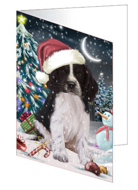 Christmas Holly Jolly Springer Spaniel Dog  Handmade Artwork Assorted Pets Greeting Cards and Note Cards with Envelopes for All Occasions and Holiday Seasons