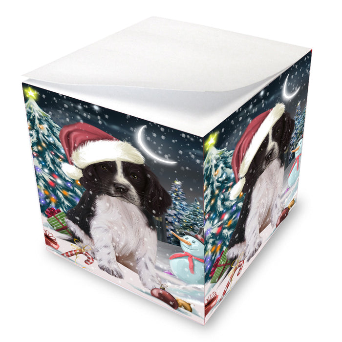 Christmas Holly Jolly Springer Spaniel Dog Note Cube NOC-DOTD-A57507