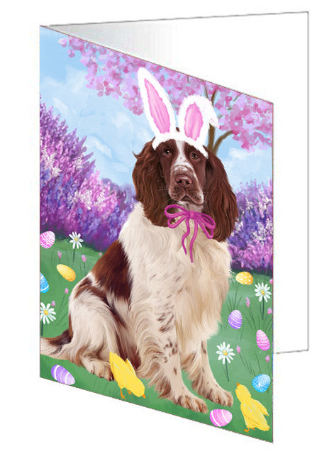 Easter holiday Springer Spaniel Dog Handmade Artwork Assorted Pets Greeting Cards and Note Cards with Envelopes for All Occasions and Holiday Seasons