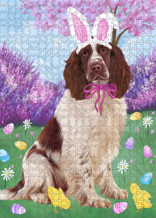 Easter holiday Springer Spaniel Dog Portrait Jigsaw Puzzle for Adults Animal Interlocking Puzzle Game Unique Gift for Dog Lover's with Metal Tin Box PZL814