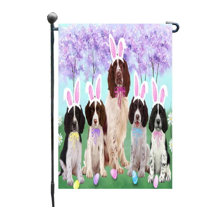 Easter Holiday Springer Spaniel Dogs Garden Flags Outdoor Decor for Homes and Gardens Double Sided Garden Yard Spring Decorative Vertical Home Flags Garden Porch Lawn Flag for Decorations