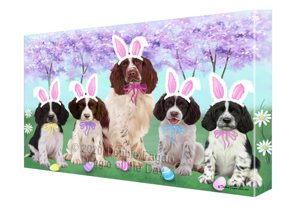 Easter Holiday Springer Spaniel Dogs Canvas Wall Art - Premium Quality Ready to Hang Room Decor Wall Art Canvas - Unique Animal Printed Digital Painting for Decoration