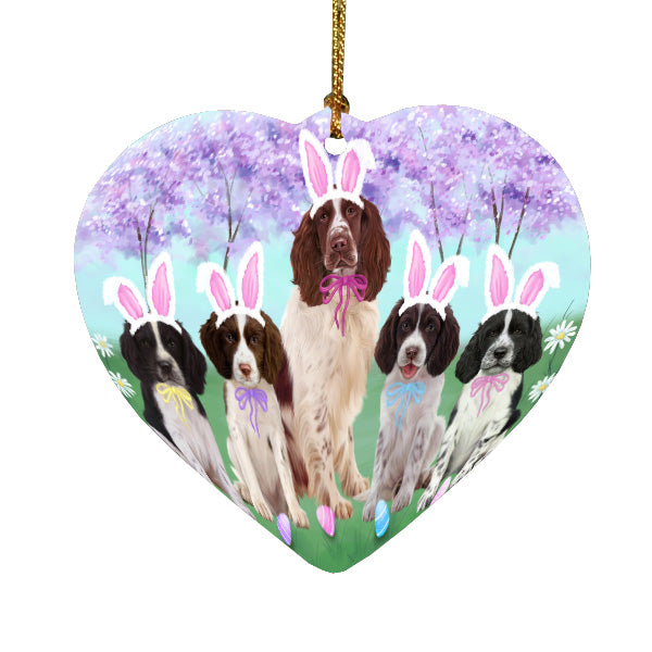 Easter Holiday Springer Spaniel Dogs Heart Christmas Ornament HPORA59330