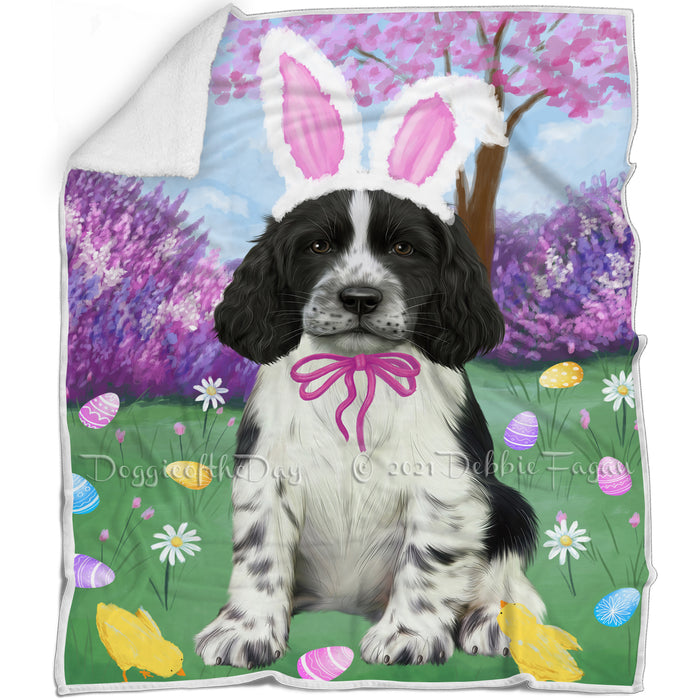 Easter Holiday Springer Spaniel Dog Blanket BLNKT143252