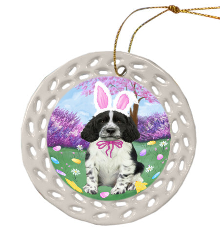 Easter holiday Springer Spaniel Dog Doily Ornament DPOR58990
