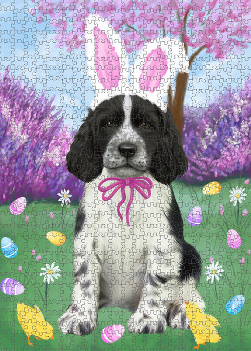 Easter holiday Springer Spaniel Dog Portrait Jigsaw Puzzle for Adults Animal Interlocking Puzzle Game Unique Gift for Dog Lover's with Metal Tin Box PZL815