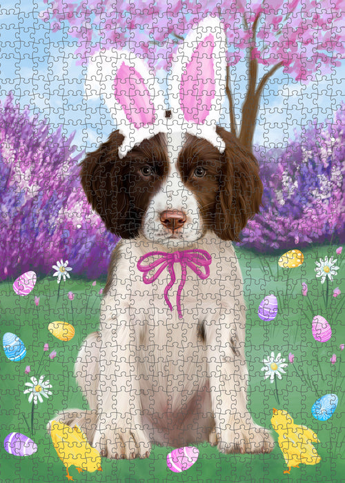 Easter holiday Springer Spaniel Dog Portrait Jigsaw Puzzle for Adults Animal Interlocking Puzzle Game Unique Gift for Dog Lover's with Metal Tin Box PZL816