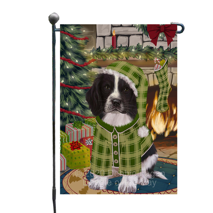 The Christmas Stocking was Hung Springer Spaniel Dog Garden Flags Outdoor Decor for Homes and Gardens Double Sided Garden Yard Spring Decorative Vertical Home Flags Garden Porch Lawn Flag for Decorations GFLG68461