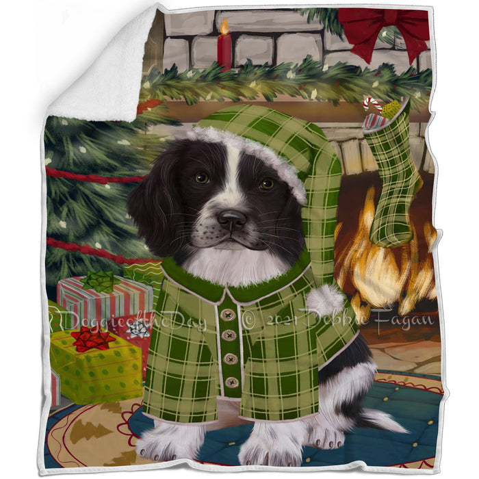 The Stocking was Hung Springer Spaniel Dog Blanket BLNKT142291