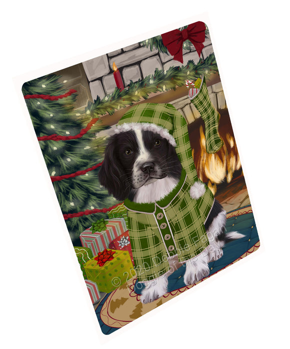 The Christmas Stocking was Hung Springer Spaniel Dog Cutting Board - For Kitchen - Scratch & Stain Resistant - Designed To Stay In Place - Easy To Clean By Hand - Perfect for Chopping Meats, Vegetables, CA83892