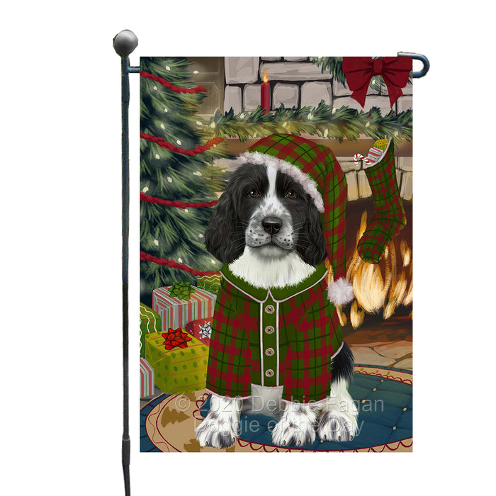 The Christmas Stocking was Hung Springer Spaniel Dog Garden Flags Outdoor Decor for Homes and Gardens Double Sided Garden Yard Spring Decorative Vertical Home Flags Garden Porch Lawn Flag for Decorations GFLG68462