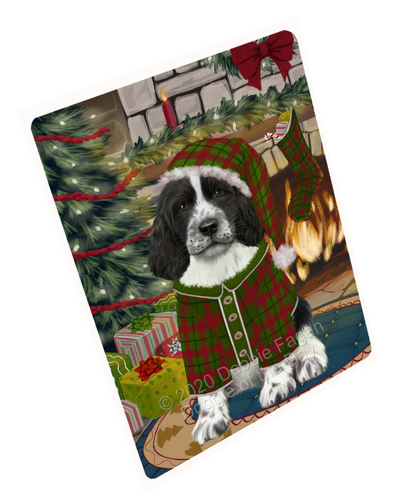 The Christmas Stocking was Hung Springer Spaniel Dog Cutting Board - For Kitchen - Scratch & Stain Resistant - Designed To Stay In Place - Easy To Clean By Hand - Perfect for Chopping Meats, Vegetables, CA83894