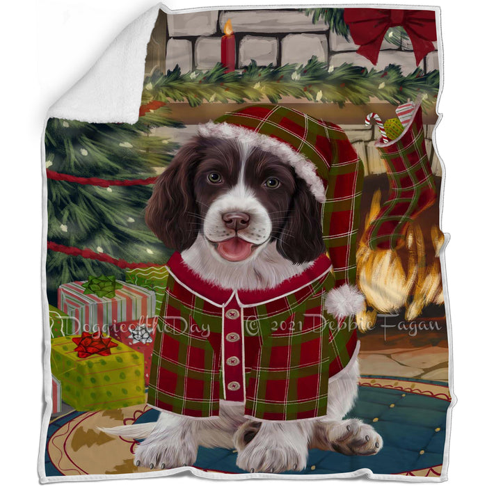 The Stocking was Hung Springer Spaniel Dog Blanket BLNKT142293