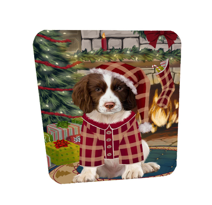 The Christmas Stocking was Hung Springer Spaniel Dog Coasters Set of 4 CSTA58625