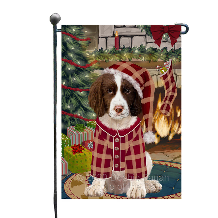 The Christmas Stocking was Hung Springer Spaniel Dog Garden Flags Outdoor Decor for Homes and Gardens Double Sided Garden Yard Spring Decorative Vertical Home Flags Garden Porch Lawn Flag for Decorations GFLG68464