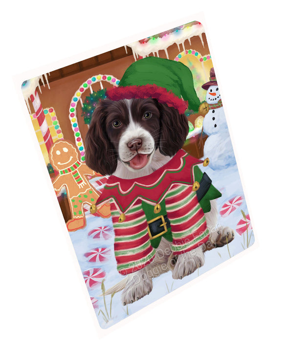 Christmas Gingerbread Elf Springer Spaniel Dog Cutting Board - For Kitchen - Scratch & Stain Resistant - Designed To Stay In Place - Easy To Clean By Hand - Perfect for Chopping Meats, Vegetables