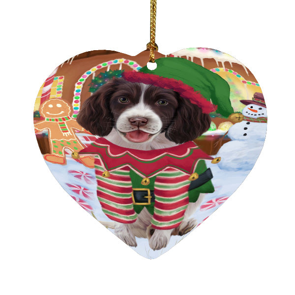Christmas Gingerbread Elf Springer Spaniel Dog Heart Christmas Ornament HPORA59112