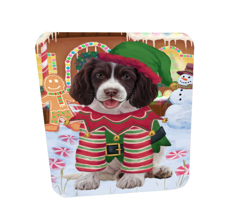 Christmas Gingerbread Elf Springer Spaniel Dog Coasters Set of 4 CSTA58351