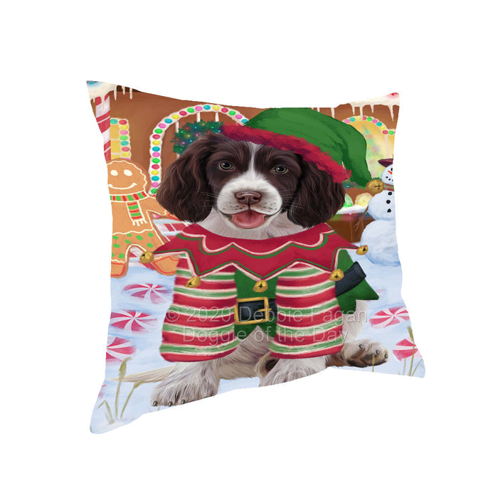 Christmas Gingerbread Elf Springer Spaniel Dog Pillow with Top Quality High-Resolution Images - Ultra Soft Pet Pillows for Sleeping - Reversible & Comfort - Ideal Gift for Dog Lover - Cushion for Sofa Couch Bed - 100% Polyester