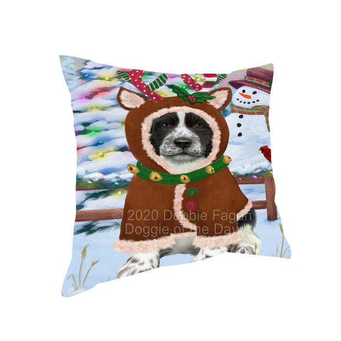 Christmas Gingerbread Reindeer Springer Spaniel Dog Pillow with Top Quality High-Resolution Images - Ultra Soft Pet Pillows for Sleeping - Reversible & Comfort - Ideal Gift for Dog Lover - Cushion for Sofa Couch Bed - 100% Polyester