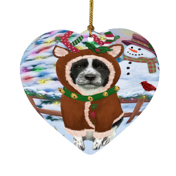 Christmas Gingerbread Reindeer Springer Spaniel Dog Heart Christmas Ornament HPORA59120