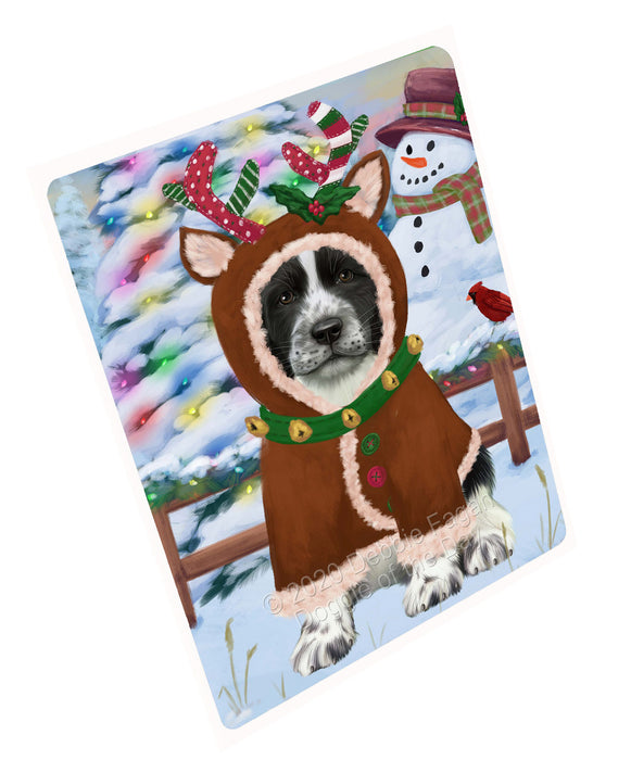 Christmas Gingerbread Reindeer Springer Spaniel Dog Cutting Board - For Kitchen - Scratch & Stain Resistant - Designed To Stay In Place - Easy To Clean By Hand - Perfect for Chopping Meats, Vegetables