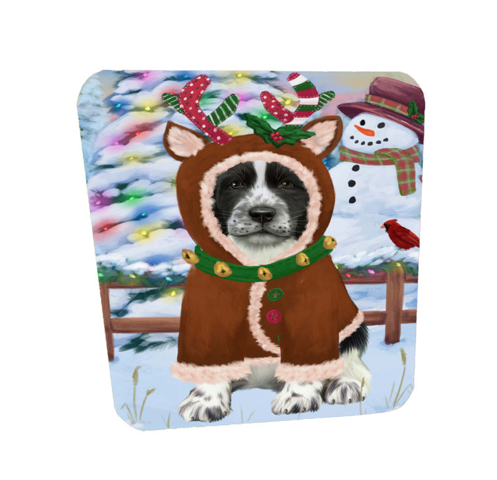 Christmas Gingerbread Reindeer Springer Spaniel Dog Coasters Set of 4 CSTA58359