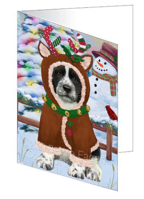Christmas Gingerbread Reindeer Springer Spaniel Dog Handmade Artwork Assorted Pets Greeting Cards and Note Cards with Envelopes for All Occasions and Holiday Seasons
