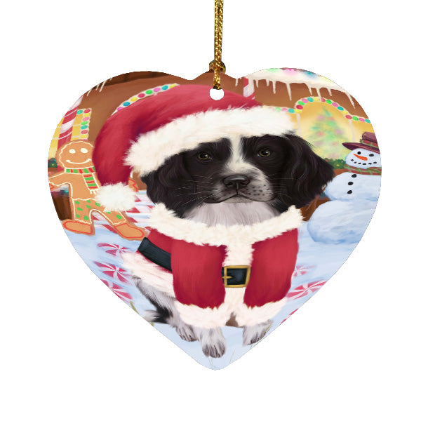 Christmas Gingerbread Candyfest Springer Spaniel Dog Heart Christmas Ornament HPORA59096
