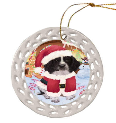 Christmas Gingerbread Candyfest Springer Spaniel Dog Doily Ornament DPOR58747