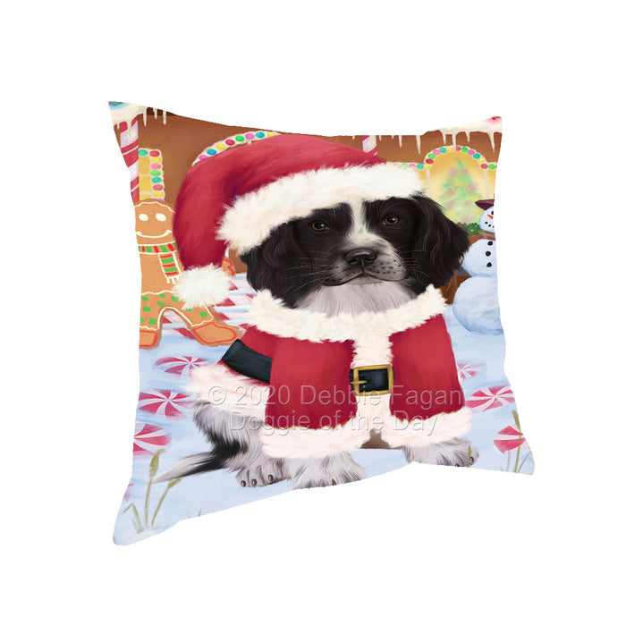 Christmas Gingerbread Candyfest Springer Spaniel Dog Pillow with Top Quality High-Resolution Images - Ultra Soft Pet Pillows for Sleeping - Reversible & Comfort - Ideal Gift for Dog Lover - Cushion for Sofa Couch Bed - 100% Polyester