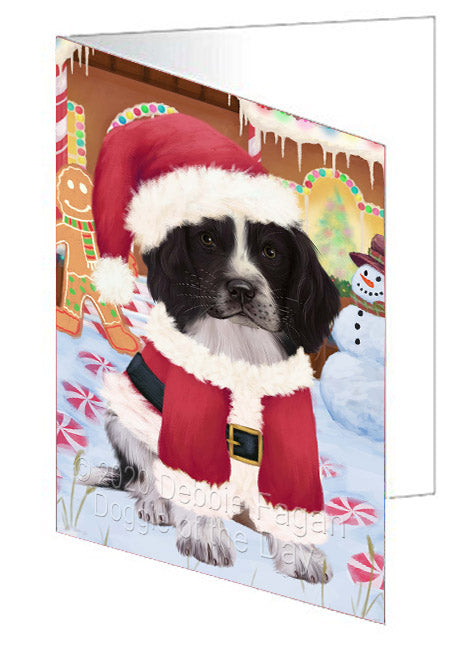 Christmas Gingerbread Candyfest Springer Spaniel Dog Handmade Artwork Assorted Pets Greeting Cards and Note Cards with Envelopes for All Occasions and Holiday Seasons