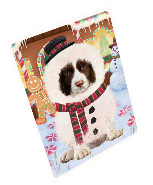 Christmas Gingerbread Snowman Springer Spaniel Dog Cutting Board - For Kitchen - Scratch & Stain Resistant - Designed To Stay In Place - Easy To Clean By Hand - Perfect for Chopping Meats, Vegetables