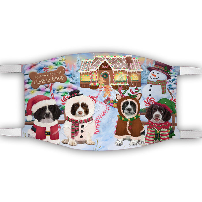 Holiday Gingerbread Cookie Springer Spaniel Dogs Shop Face Mask FM48938