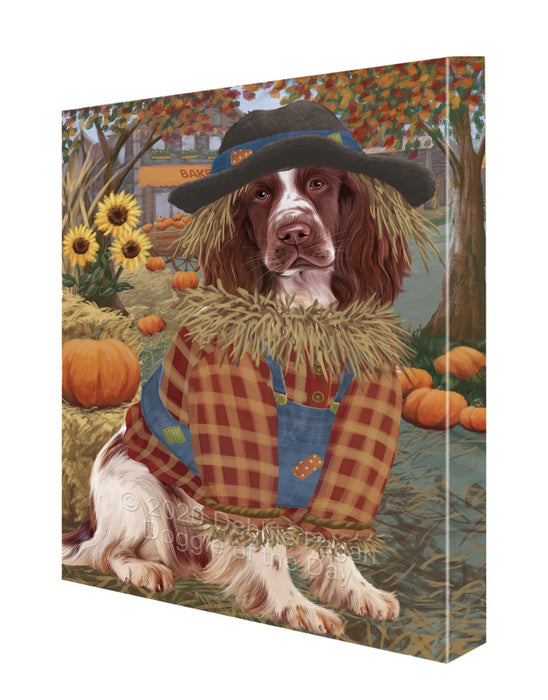 Halloween 'Round Town Springer Spaniel Dog Canvas Wall Art - Premium Quality Ready to Hang Room Decor Wall Art Canvas - Unique Animal Printed Digital Painting for Decoration CVS194