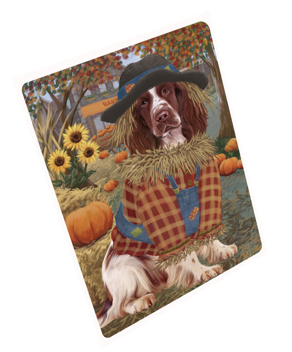 Halloween 'Round Town Springer Spaniel Dog Cutting Board - For Kitchen - Scratch & Stain Resistant - Designed To Stay In Place - Easy To Clean By Hand - Perfect for Chopping Meats, Vegetables