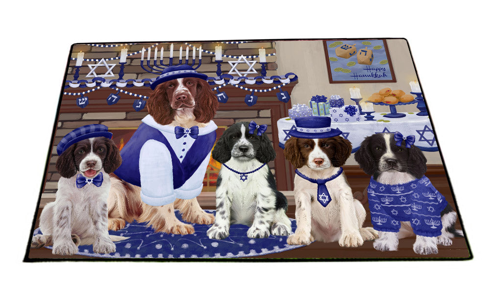 Happy Hanukkah Family Skye Terrier Dogs Floormat FLMS55561
