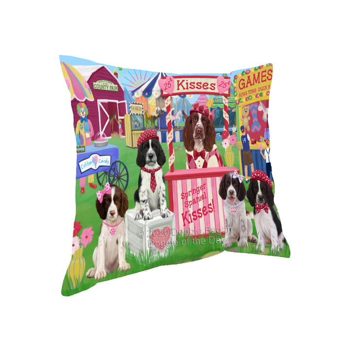 Carnival Kissing Booth Springer Spaniel Dogs Pillow with Top Quality High-Resolution Images - Ultra Soft Pet Pillows for Sleeping - Reversible & Comfort - Ideal Gift for Dog Lover - Cushion for Sofa Couch Bed - 100% Polyester