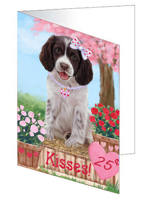 Rosie 25 Cent Kisses Springer Spaniel Dog Handmade Artwork Assorted Pets Greeting Cards and Note Cards with Envelopes for All Occasions and Holiday Seasons
