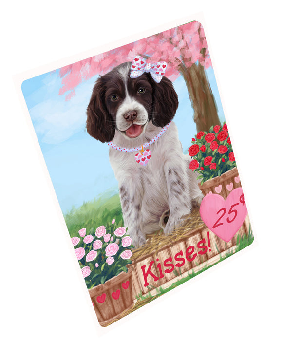Rosie 25 Cent Kisses Springer Spaniel Dog Cutting Board - For Kitchen - Scratch & Stain Resistant - Designed To Stay In Place - Easy To Clean By Hand - Perfect for Chopping Meats, Vegetables, CA82916