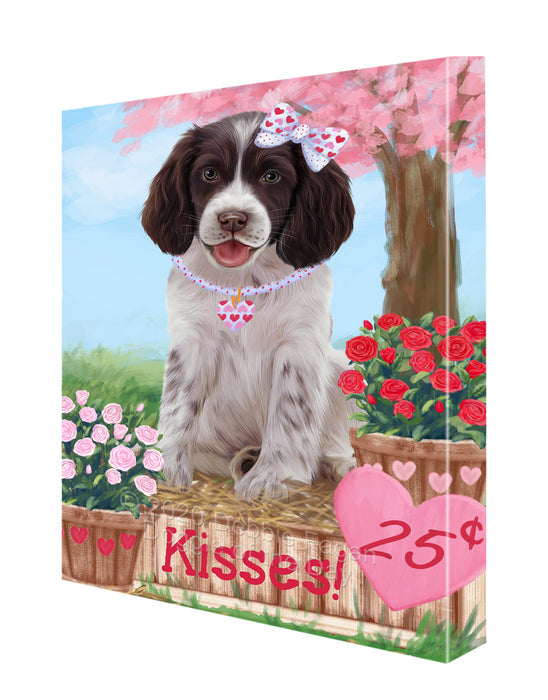 Rosie 25 Cent Kisses Springer Spaniel Dog Canvas Wall Art - Premium Quality Ready to Hang Room Decor Wall Art Canvas - Unique Animal Printed Digital Painting for Decoration CVS300