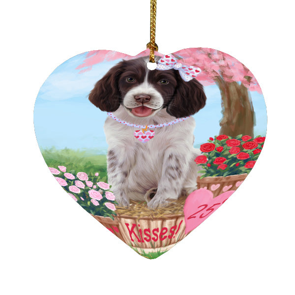 Rosie 25 Cent Kisses Springer Spaniel Dog Heart Christmas Ornament HPORA59039