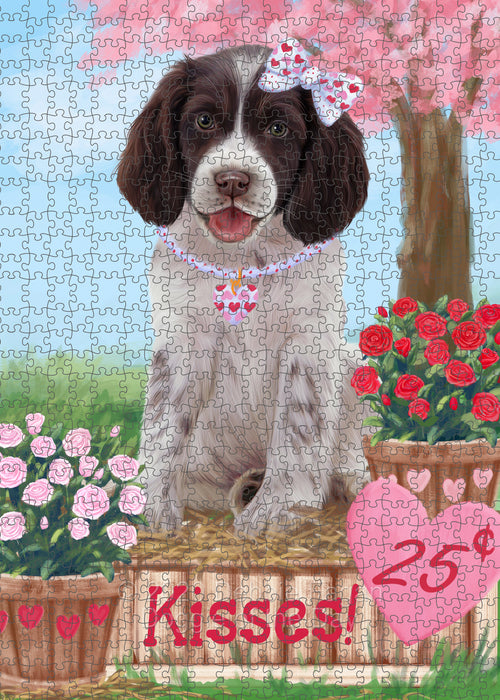 Rosie 25 Cent Kisses Springer Spaniel Dog Portrait Jigsaw Puzzle for Adults Animal Interlocking Puzzle Game Unique Gift for Dog Lover's with Metal Tin Box PZL595