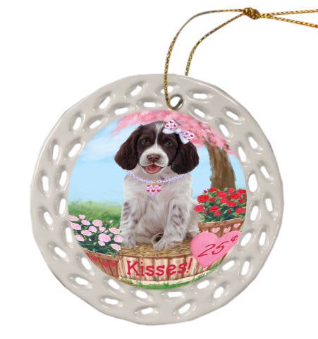 Rosie 25 Cent Kisses Springer Spaniel Dog Doily Ornament DPOR58690