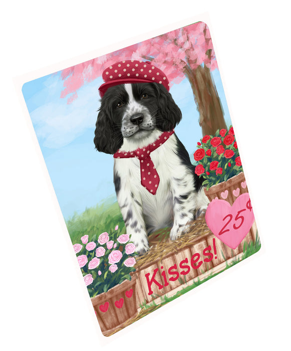 Rosie 25 Cent Kisses Springer Spaniel Dog Cutting Board - For Kitchen - Scratch & Stain Resistant - Designed To Stay In Place - Easy To Clean By Hand - Perfect for Chopping Meats, Vegetables, CA82918