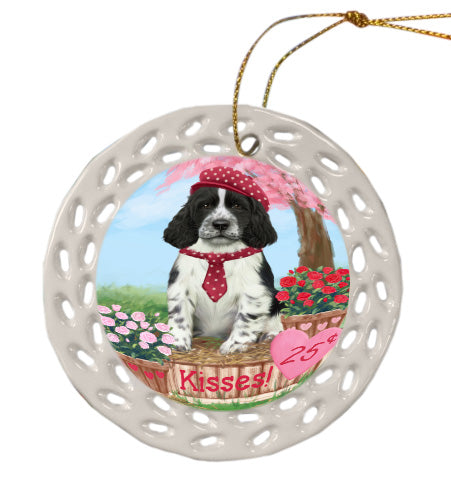 Rosie 25 Cent Kisses Springer Spaniel Dog Doily Ornament DPOR58691