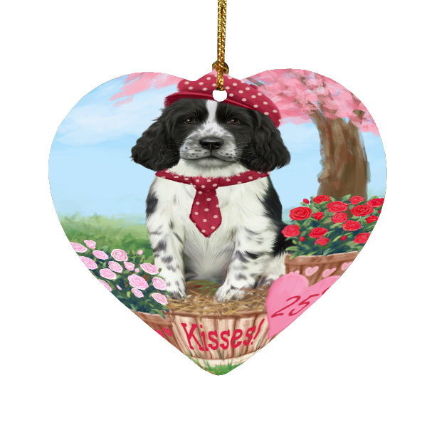 Rosie 25 Cent Kisses Springer Spaniel Dog Heart Christmas Ornament HPORA59040