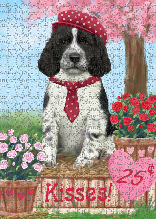 Rosie 25 Cent Kisses Springer Spaniel Dog Portrait Jigsaw Puzzle for Adults Animal Interlocking Puzzle Game Unique Gift for Dog Lover's with Metal Tin Box PZL596